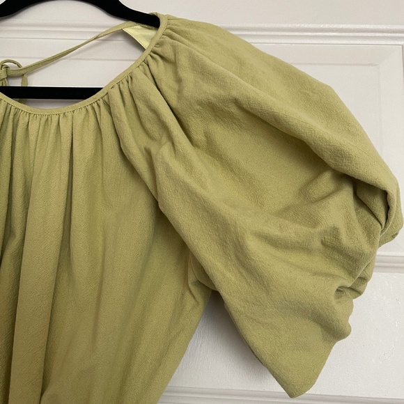 Nasty gal womens linen look open back mini dress in Lime Green - Picture 7 of 9